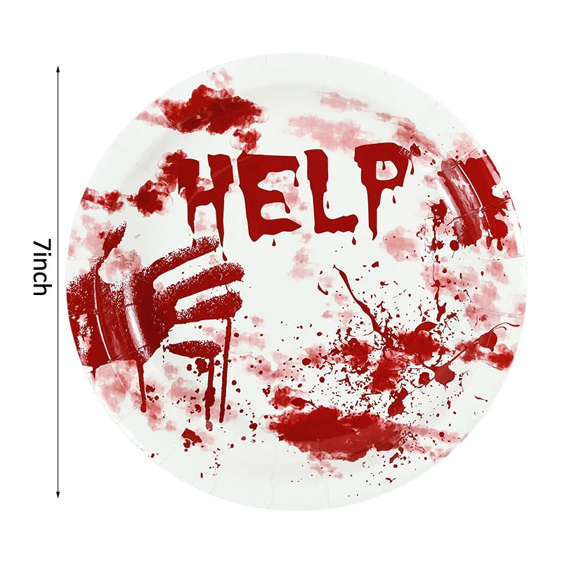 Bloody Handprint Halloween Party Tableware
