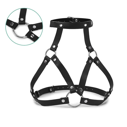 PU Leather Bra Harness, Goth Punk product photo 2