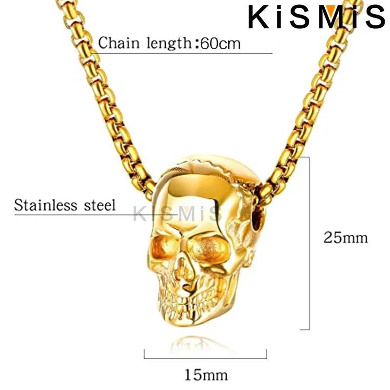 Stainless Steel Skull Pendant Necklace, Gothic product photo 2