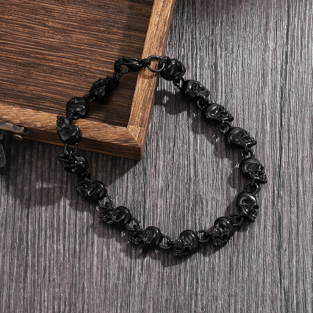 Punk Skull Charm Bracelet (3 Colors Sold Seperately)