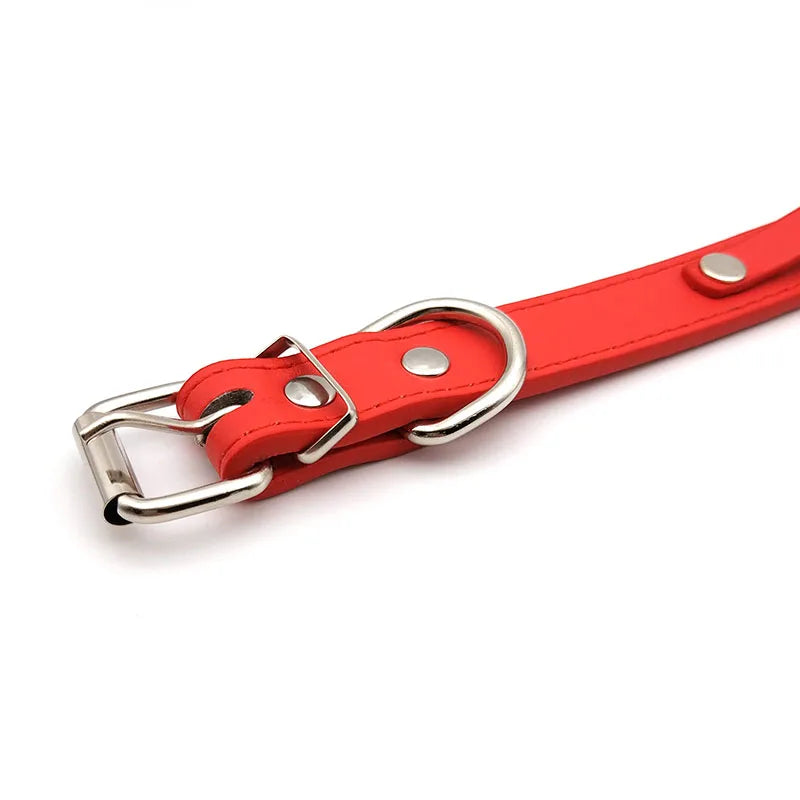 Red PU Leather Name Collar, Custom Choker product photo 4