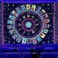 UV Reactive Zodiac Tapestry, Blacklight Wall Art