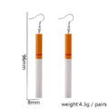 Cigarette Drop Earrings, Novelty Punk