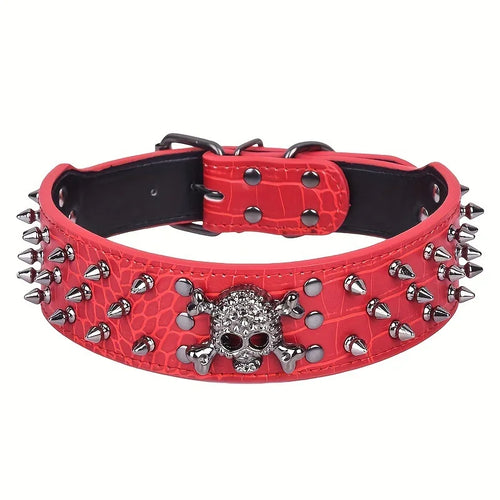 Skull Rivet Dog Collar