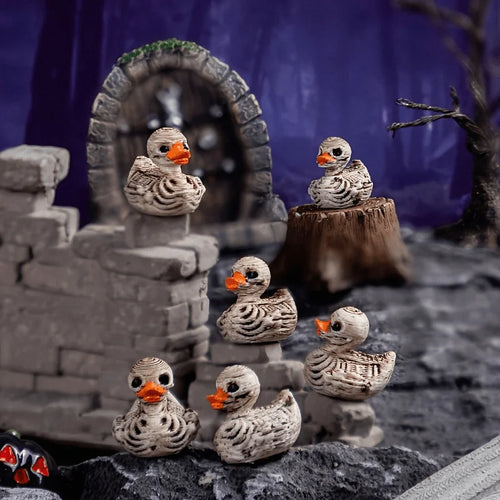 Gothic Skeleton Duck Resin Figurines