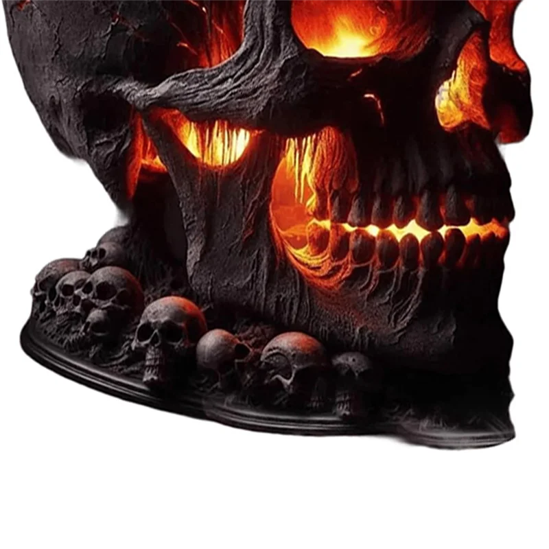 Skull Flame Table Lamp, Gothic Decor product photo 2