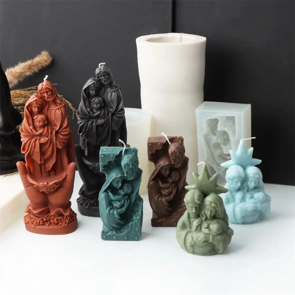 Religious Figure Silicone Candle Mold, DIY product photo 2