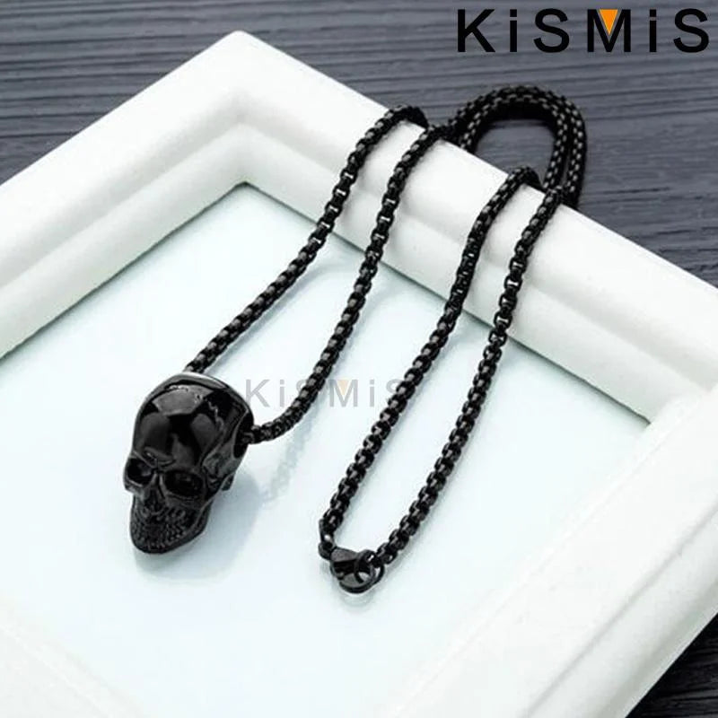 Stainless Steel Skull Pendant Necklace, Gothic product photo 4