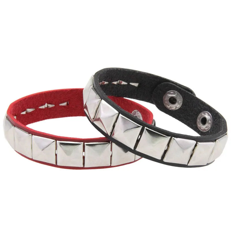 Spiked Studded Leather Bracelet, Punk product photo 4