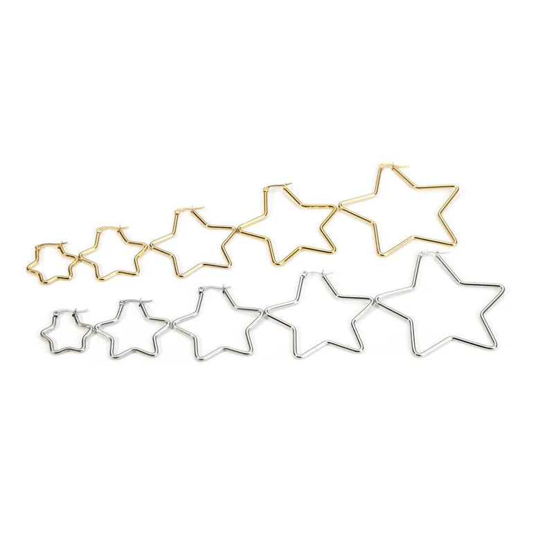 Pentagram Hoop Earrings, Punk Witch product photo 5