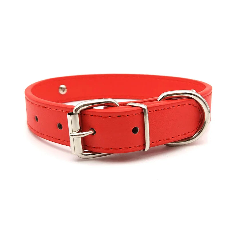 Red PU Leather Name Collar, Custom Choker product photo 3