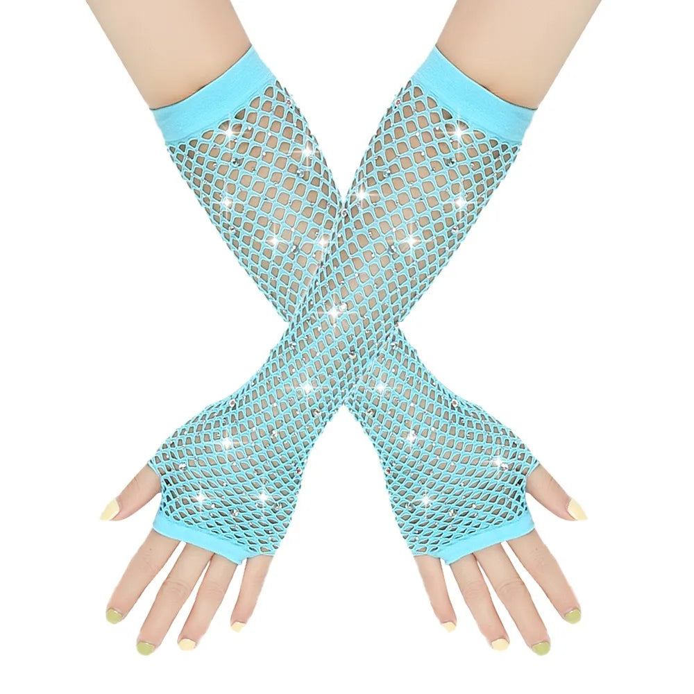 Fishnet Fingerless Gloves, Gothic Punk product photo 3