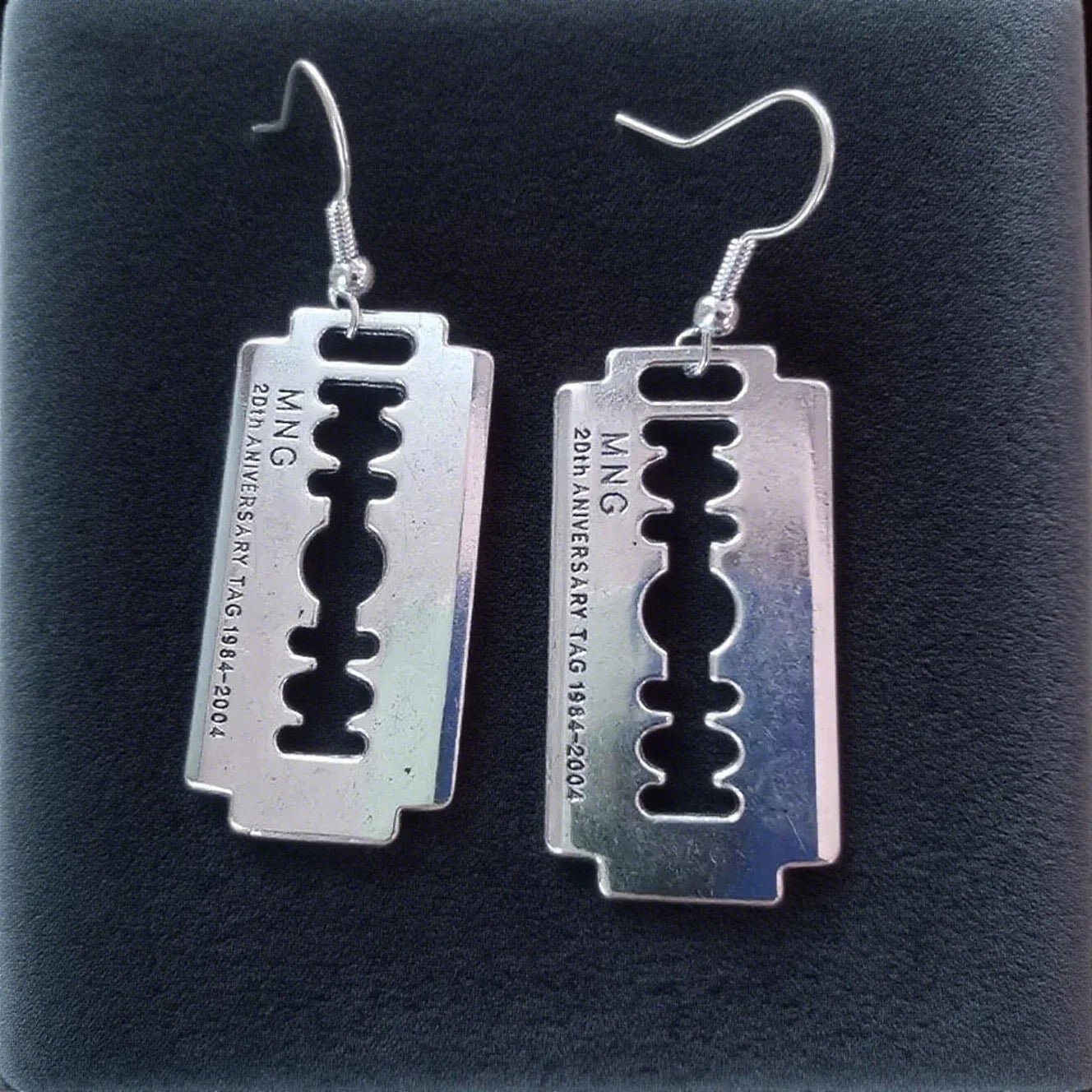 Razor Blade Drop Earrings, Punk product photo 2