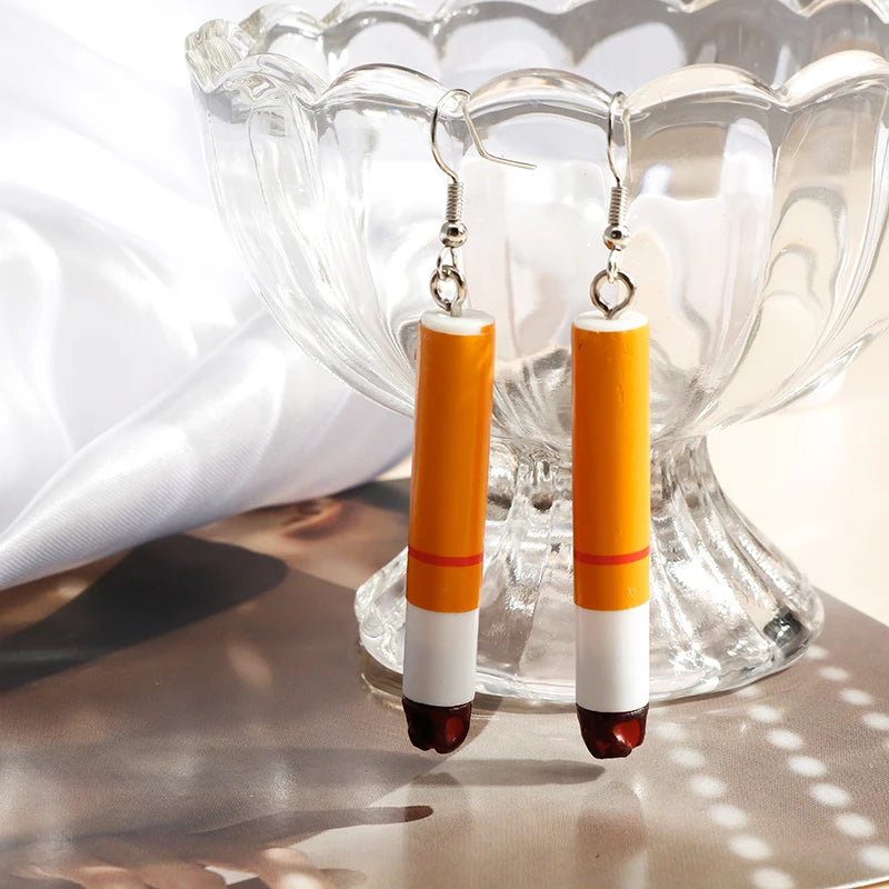 Cigarette Drop Earrings, Novelty Punk product photo 3
