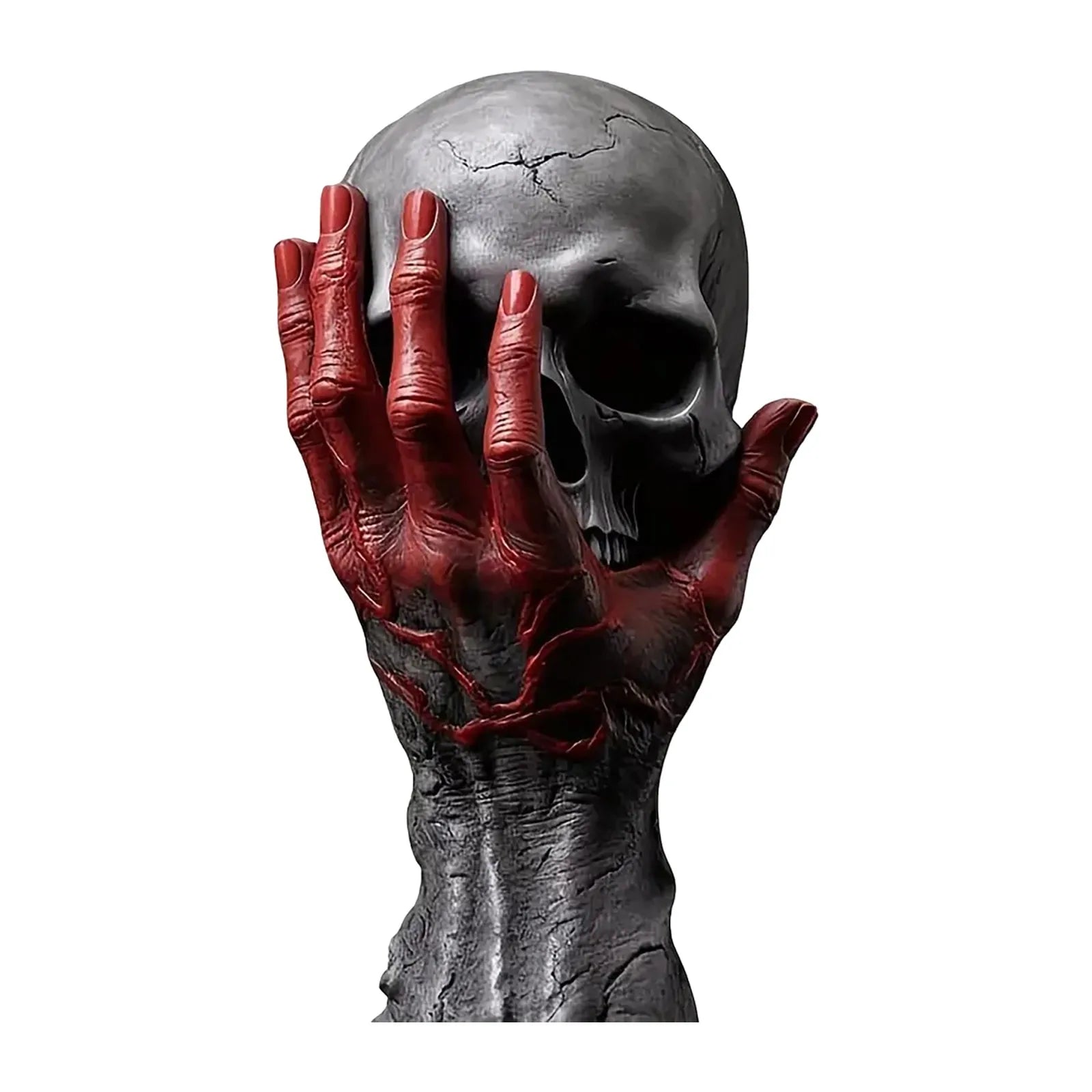 3D gothic skull statue handmade resin decor view 1
