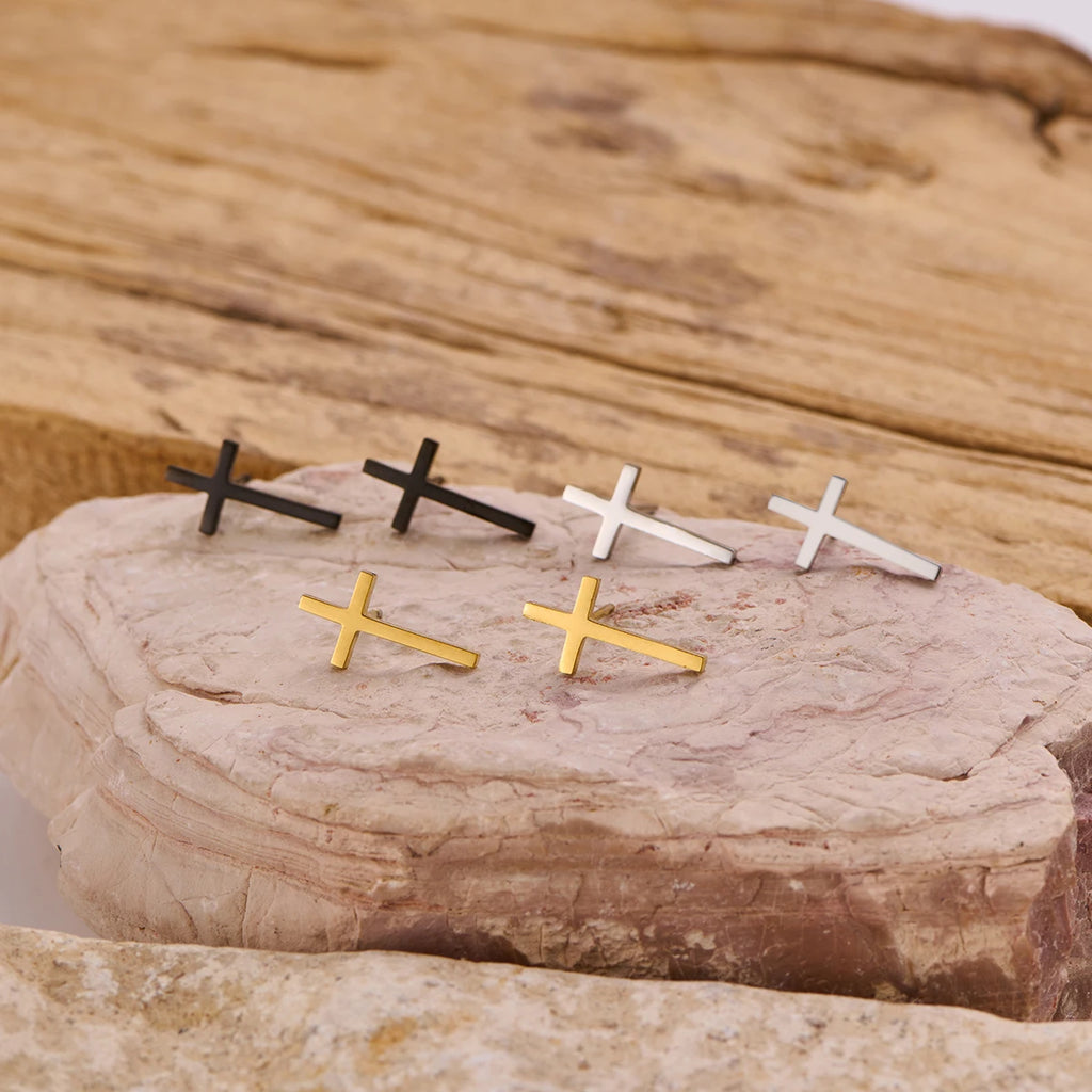 Vintage Cross Drop Earrings, Gothic product photo 2