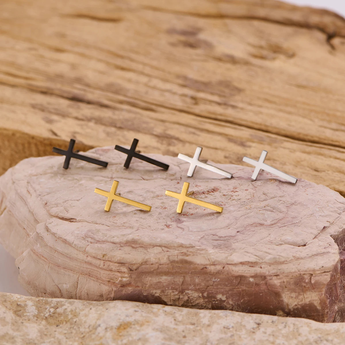 Vintage Cross Drop Earrings, Gothic product photo 2