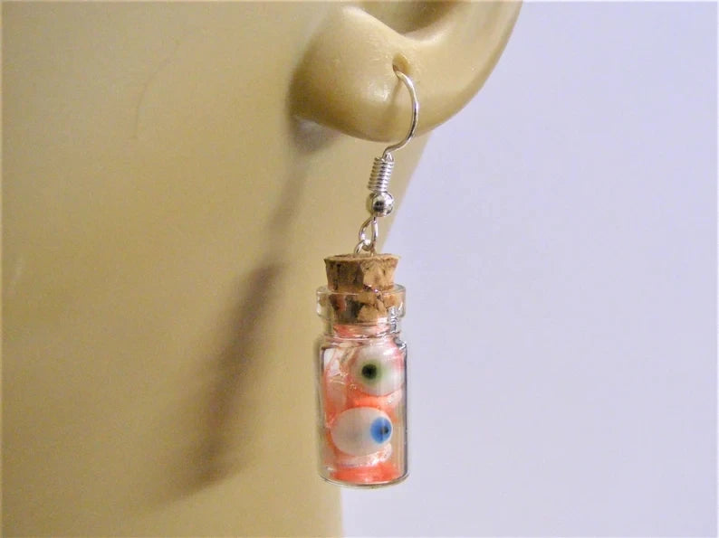 Eyeballs in a Bottle Earrings, Halloween product photo 5