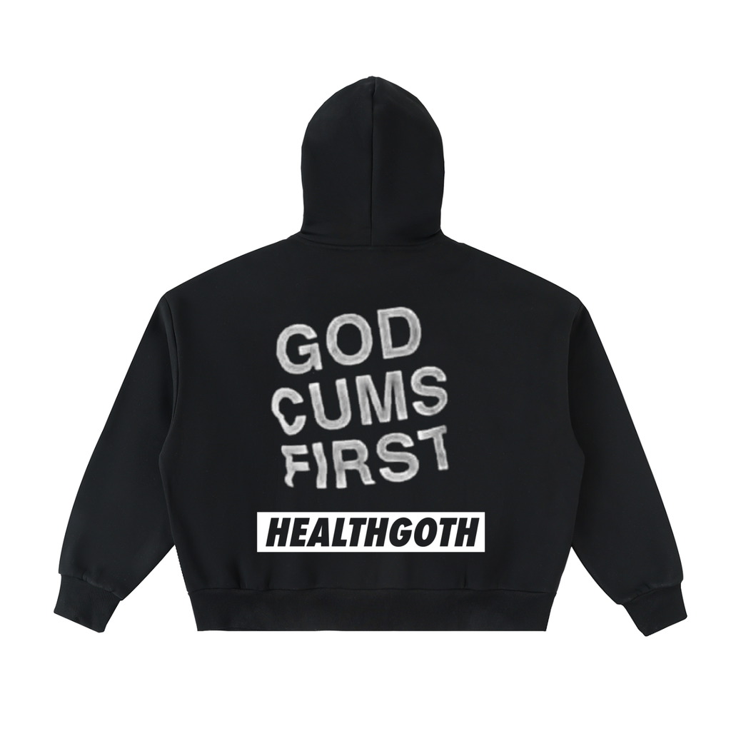 Health Goth Fleeced Full-Zip Boxy Hoodie