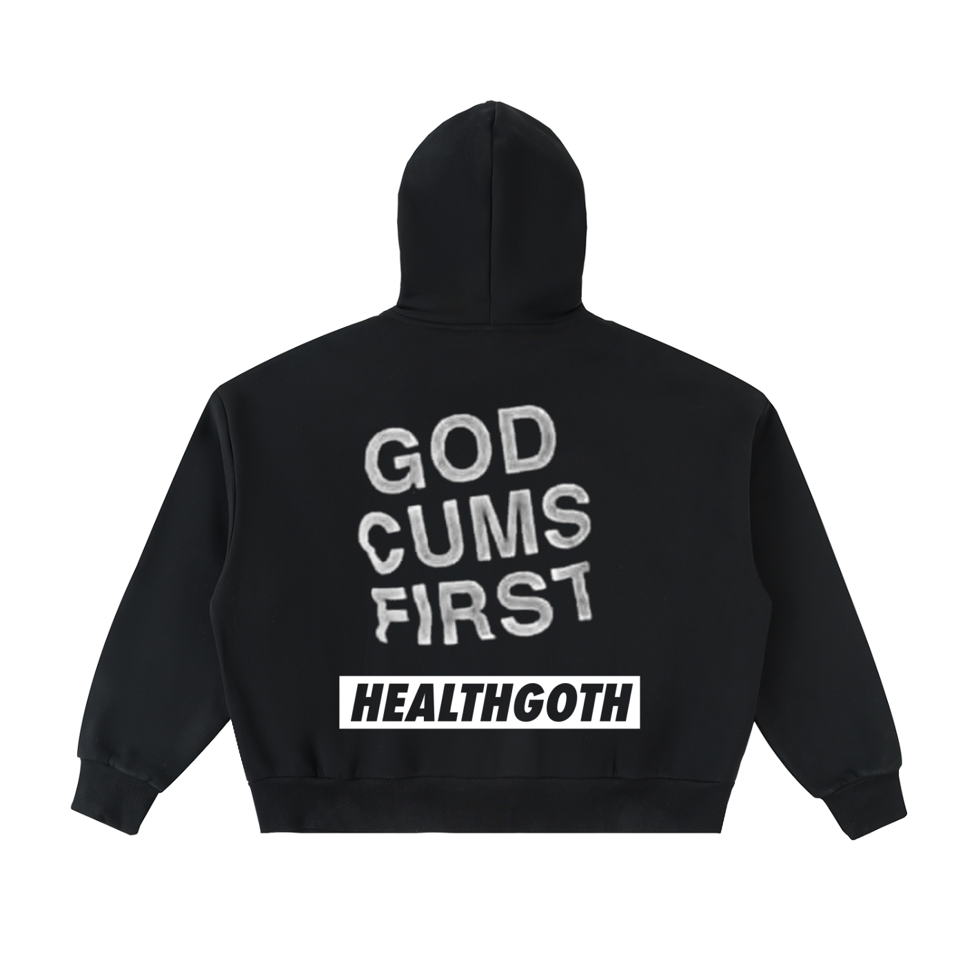 Health Goth Fleeced Full-Zip Boxy Hoodie