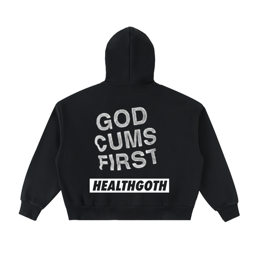 Health Goth Fleeced Full-Zip Boxy Hoodie