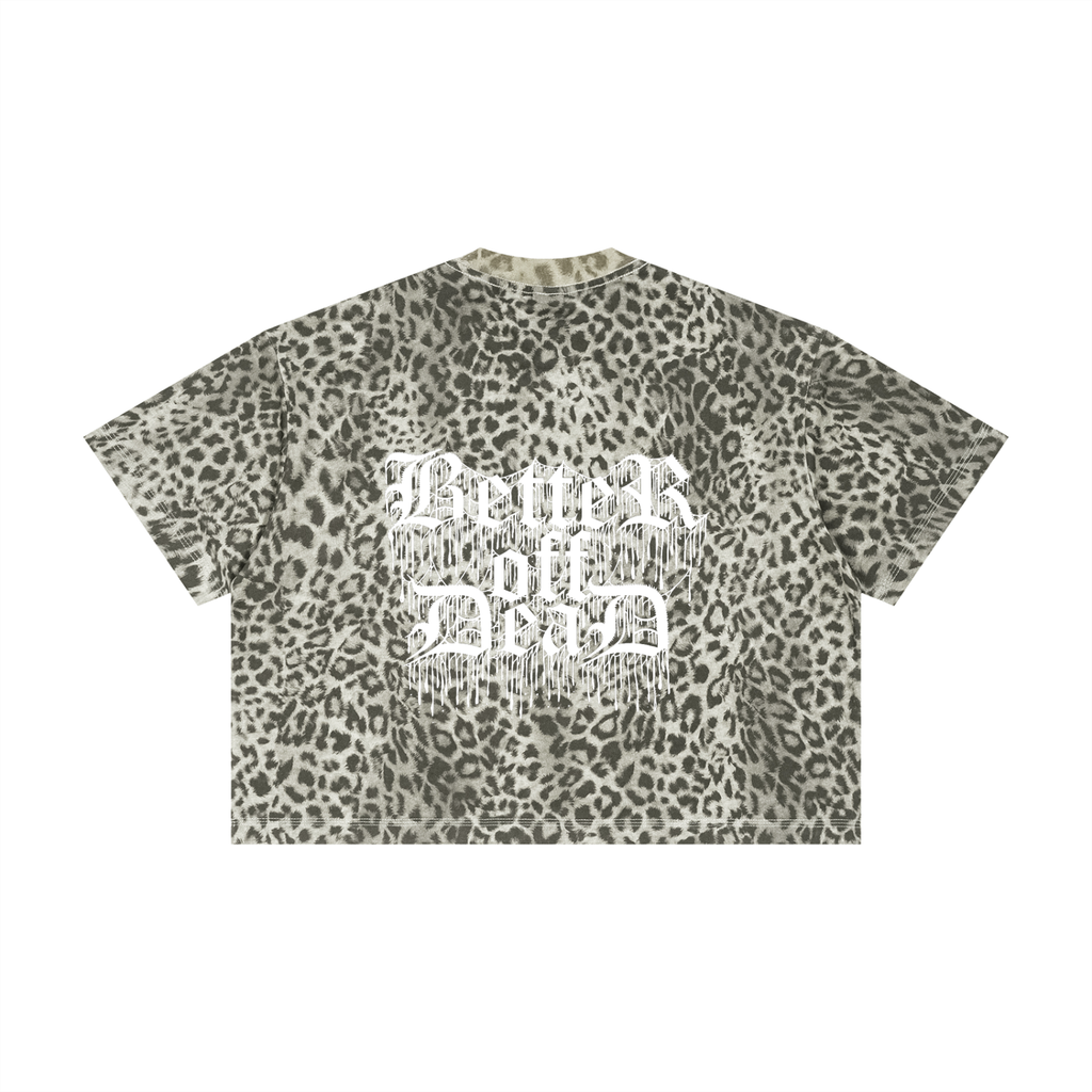 Health Goth Unisex Leopard Print Boxy T-Shirt