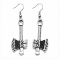Silver Axe Dangle Earrings