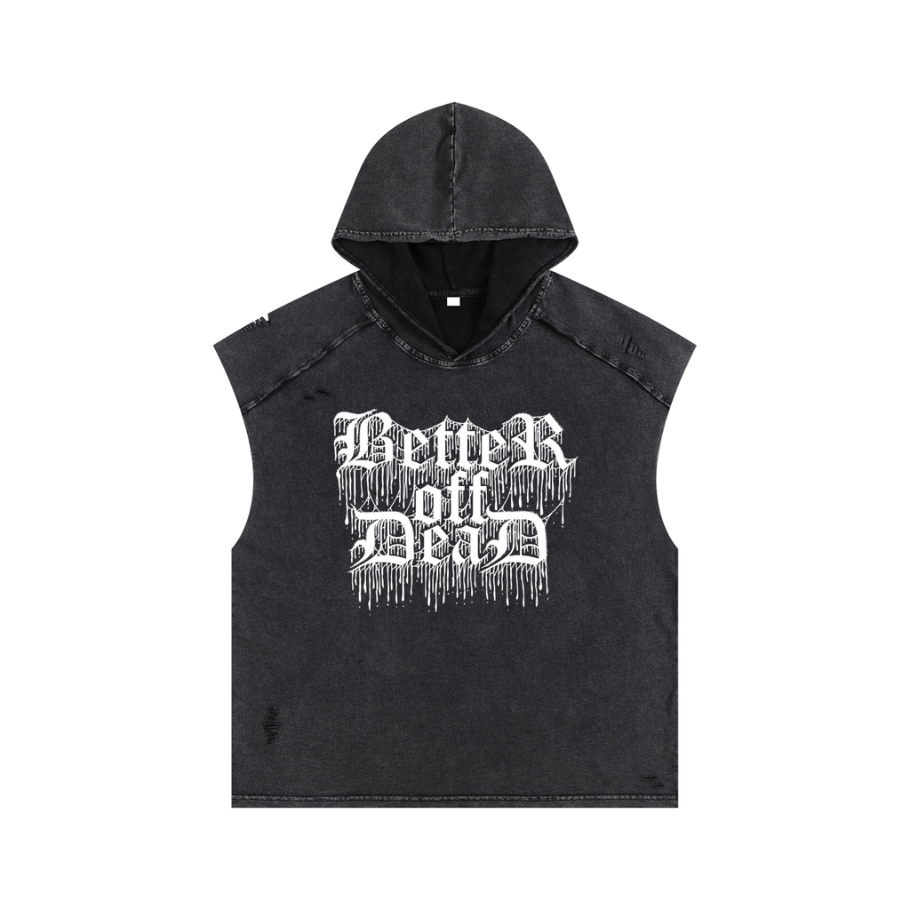 Betteroffdead Snow Washed Boxy Hooded Tank Top