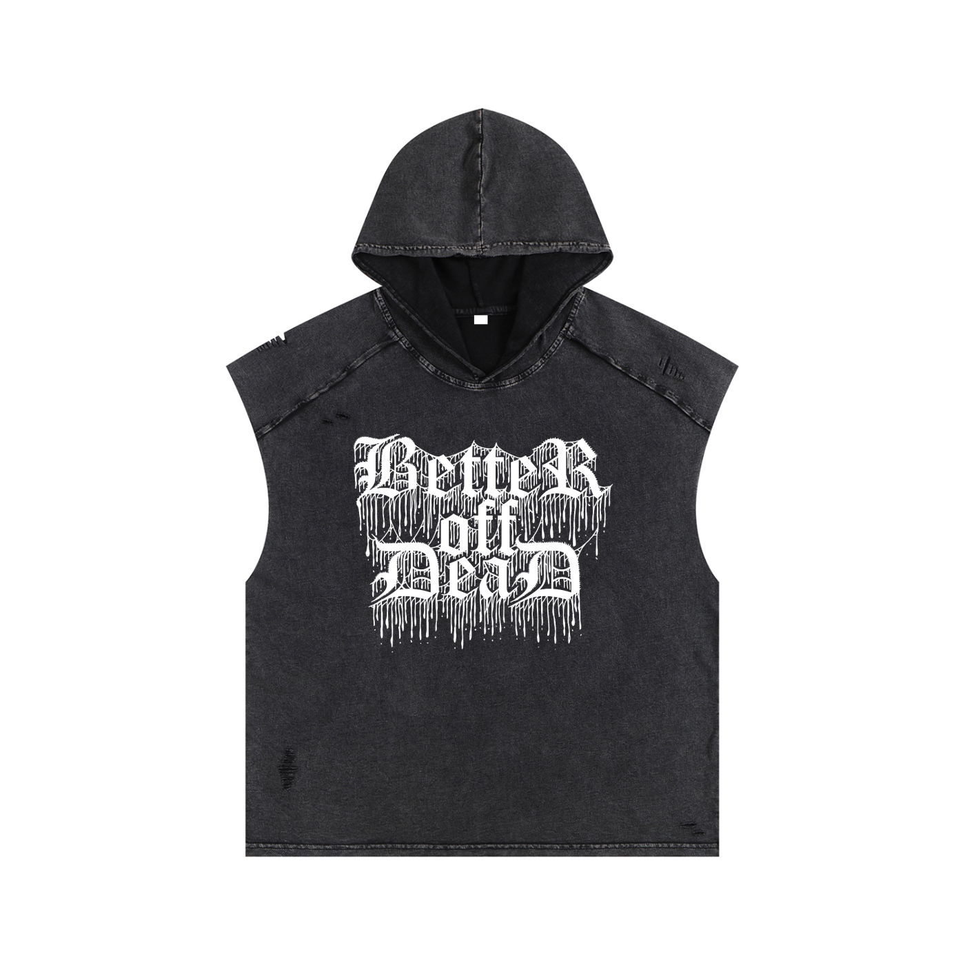 Betteroffdead Snow Washed Boxy Hooded Tank Top