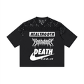 Heath Goth Unisex Lace Paneling V-Neck T-Shirt