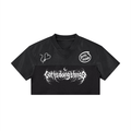 Gothsdoingthings Women’s Cropped Paneled V-Neck Jersey