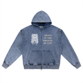 Goths Snow Wash Oversized Zip-Up Hoodie