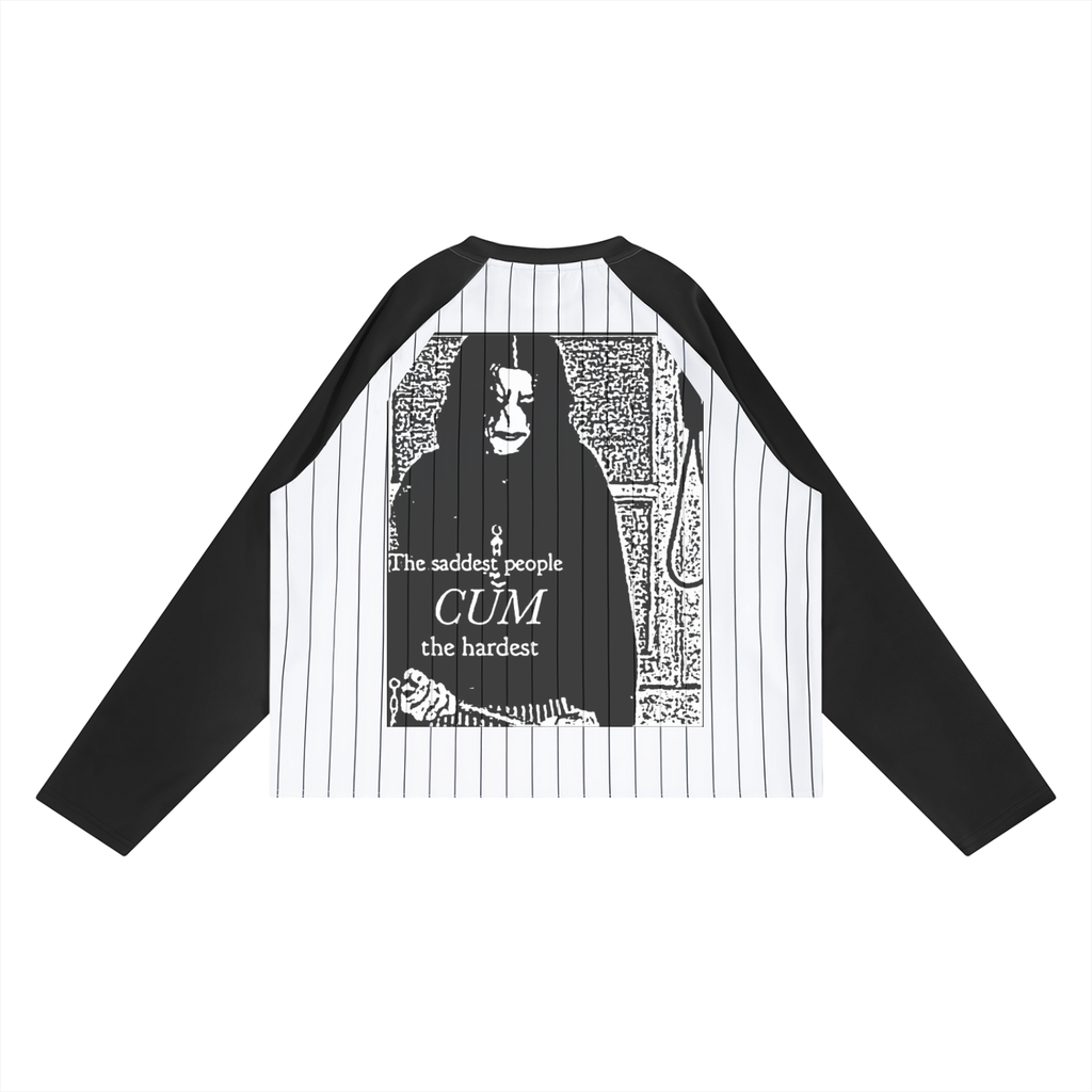 Heath Goth Unisex Striped Raglan Long Sleeve T-Shirt