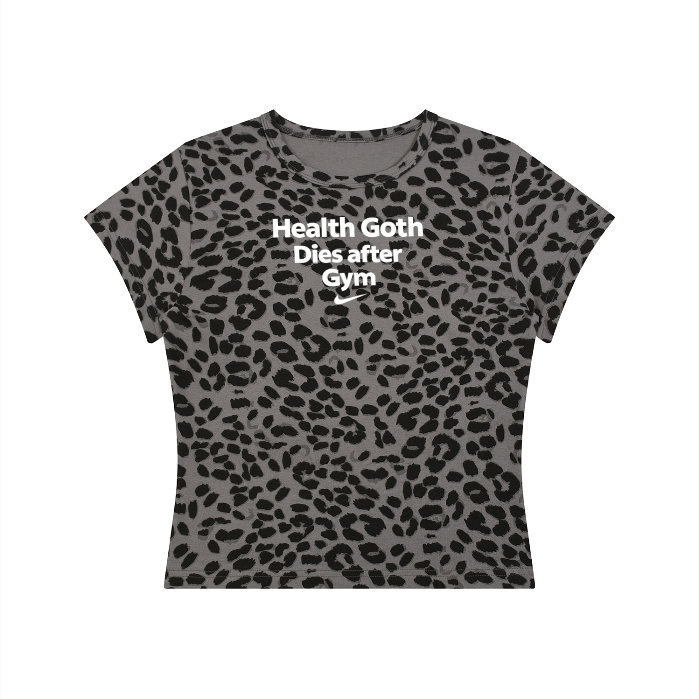 Health goth Women’s Leopard Print Crop T-Shirt