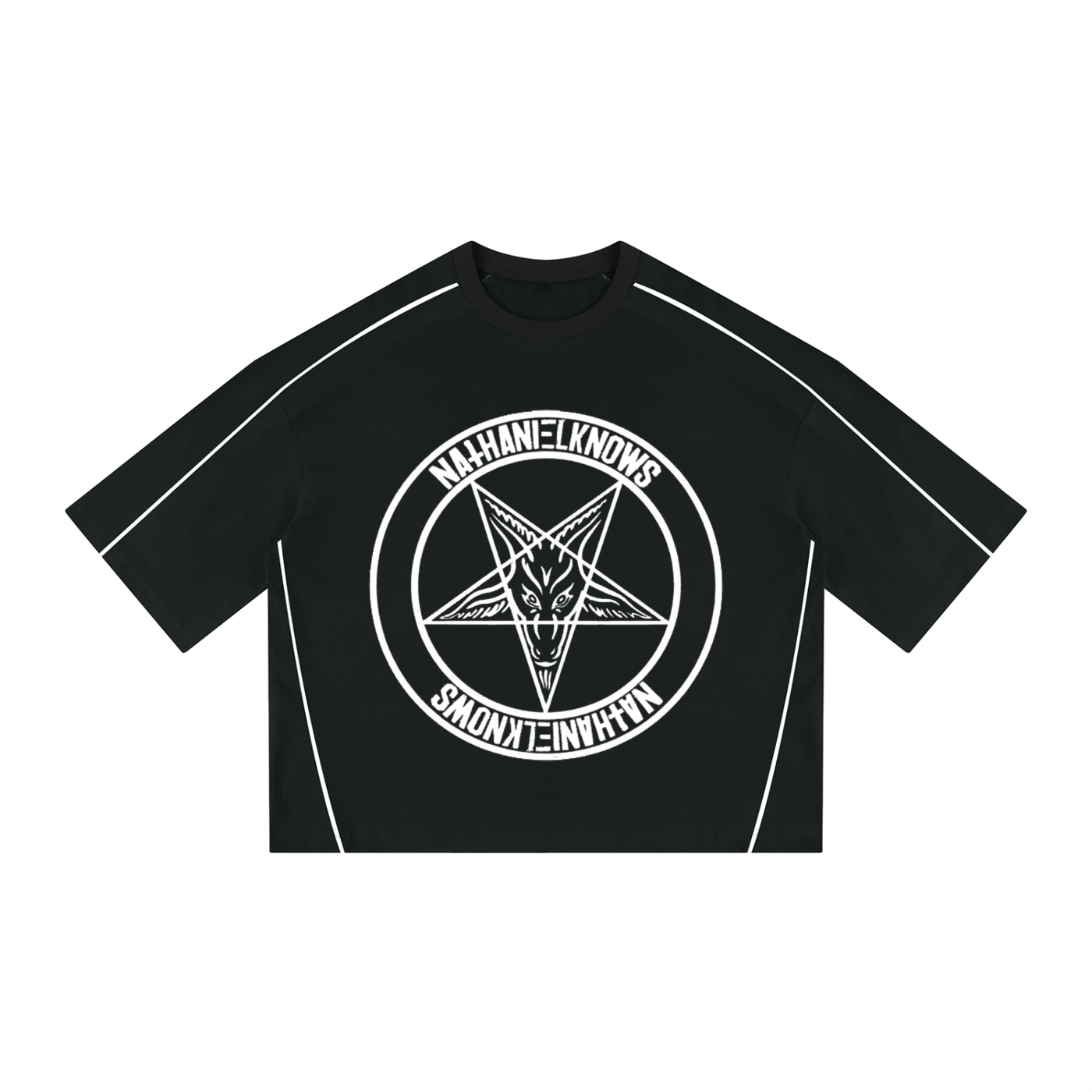 Nathaniel Knows Heavyweight Boxy Piping T-Shirt