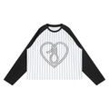 Heart Striped Raglan Long Sleeve T-Shirt