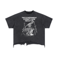 Dont Care Vintage Wash Boxy Distressed Hem T-Shirt