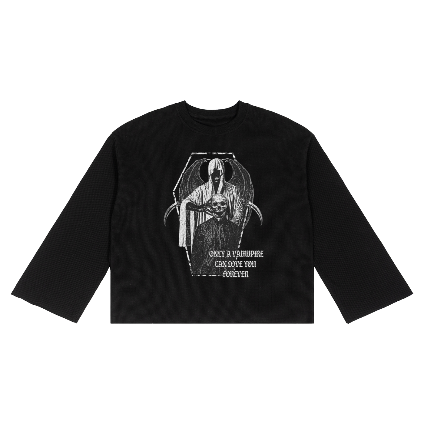 Vampire Unisex Waffle Raw Edge T-Shirt