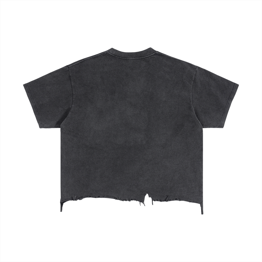Goth Nite Vintage Wash Boxy Distressed Hem T-Shirt