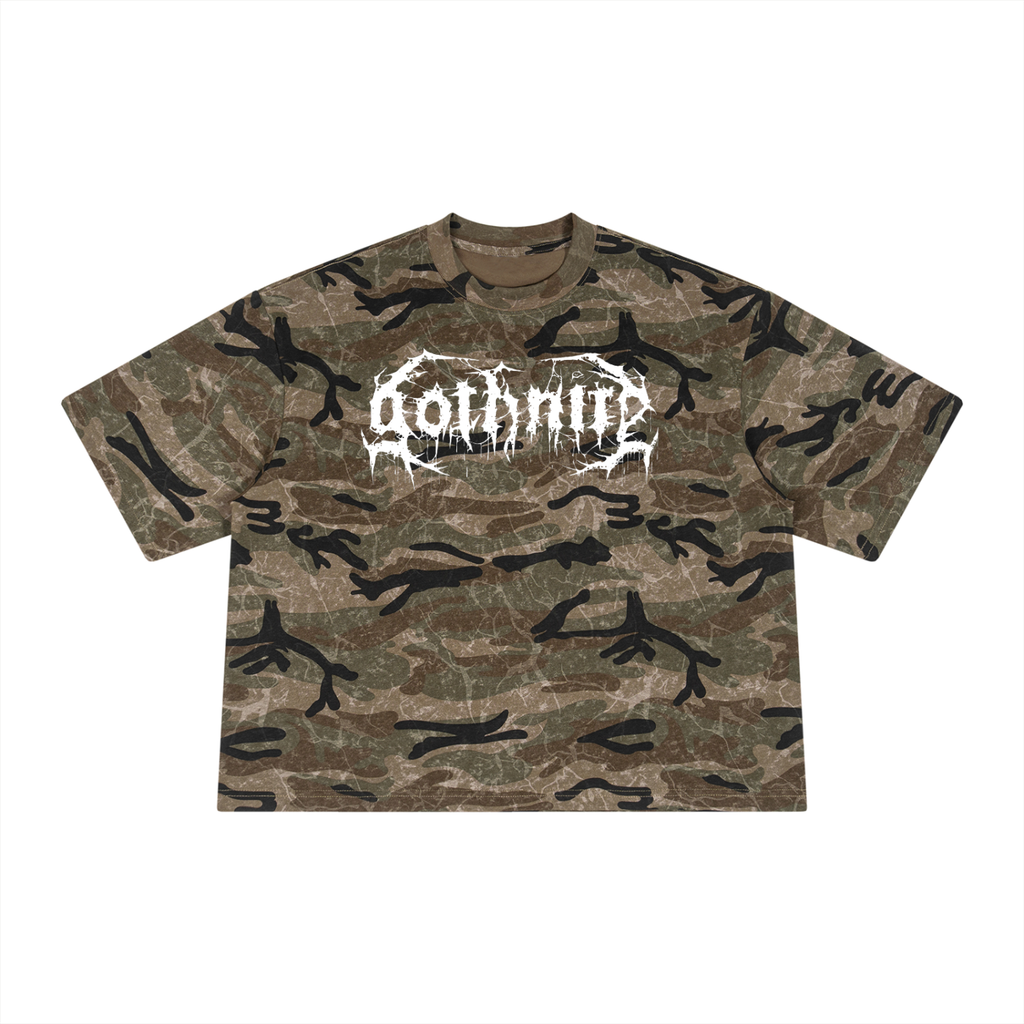 Goth nite 2 Unisex Boxy Camo Print T-Shirt