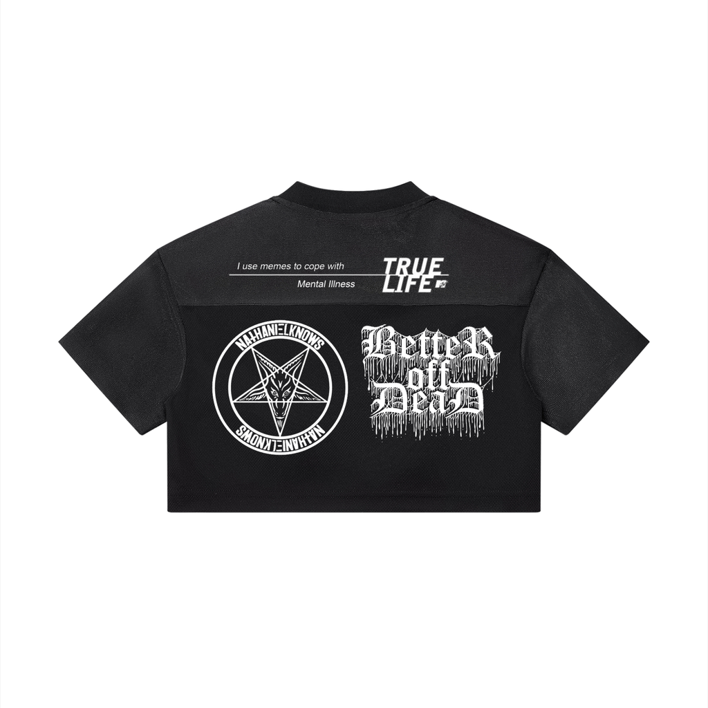 Dead Cropped Paneled V-Neck Jersey