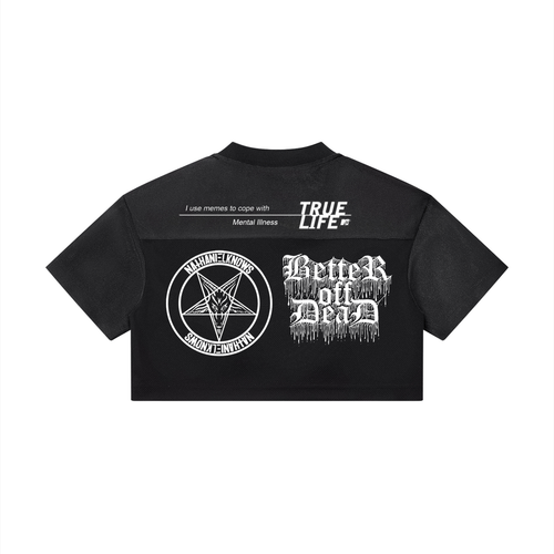 Dead Cropped Paneled V-Neck Jersey