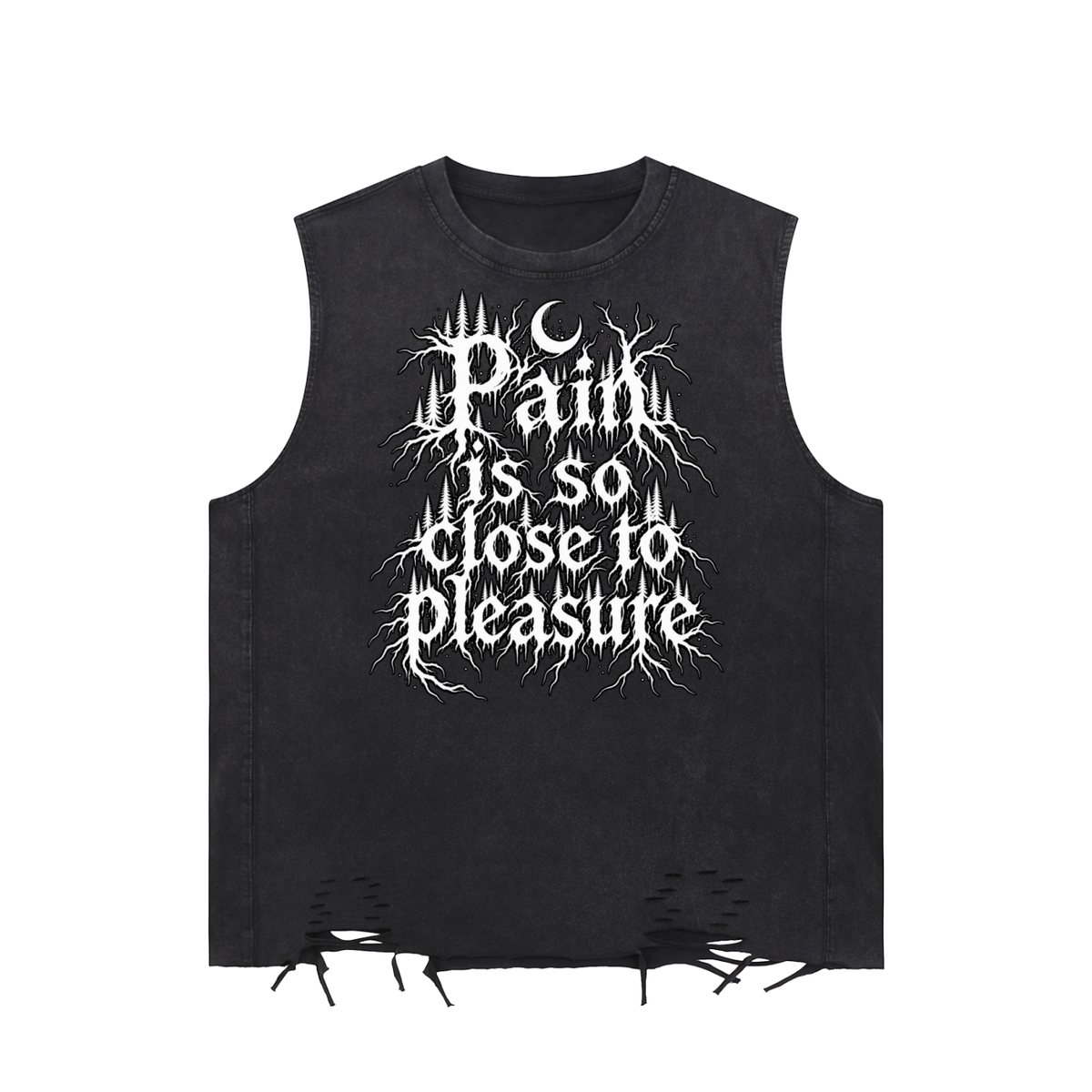 P Snow Washed Raw-Hem Tank Top