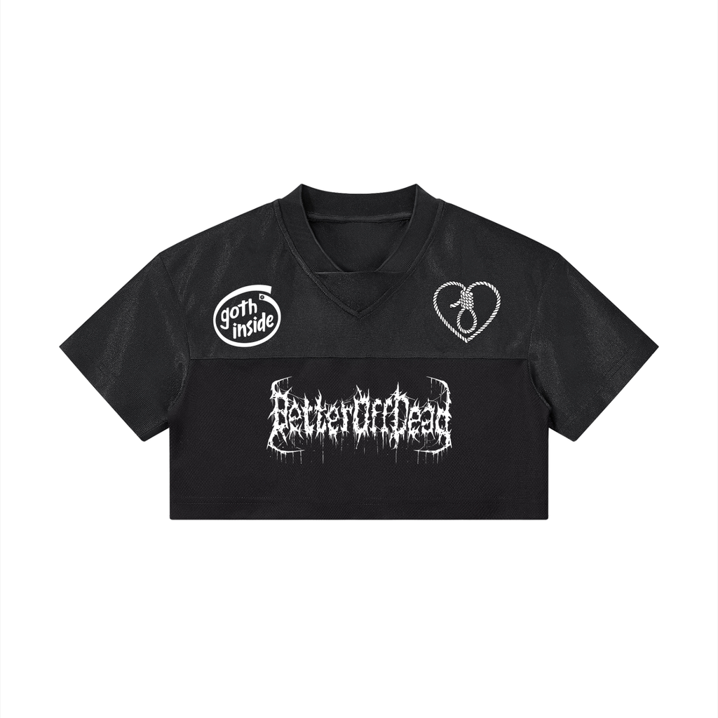 Dead Cropped Paneled V-Neck Jersey