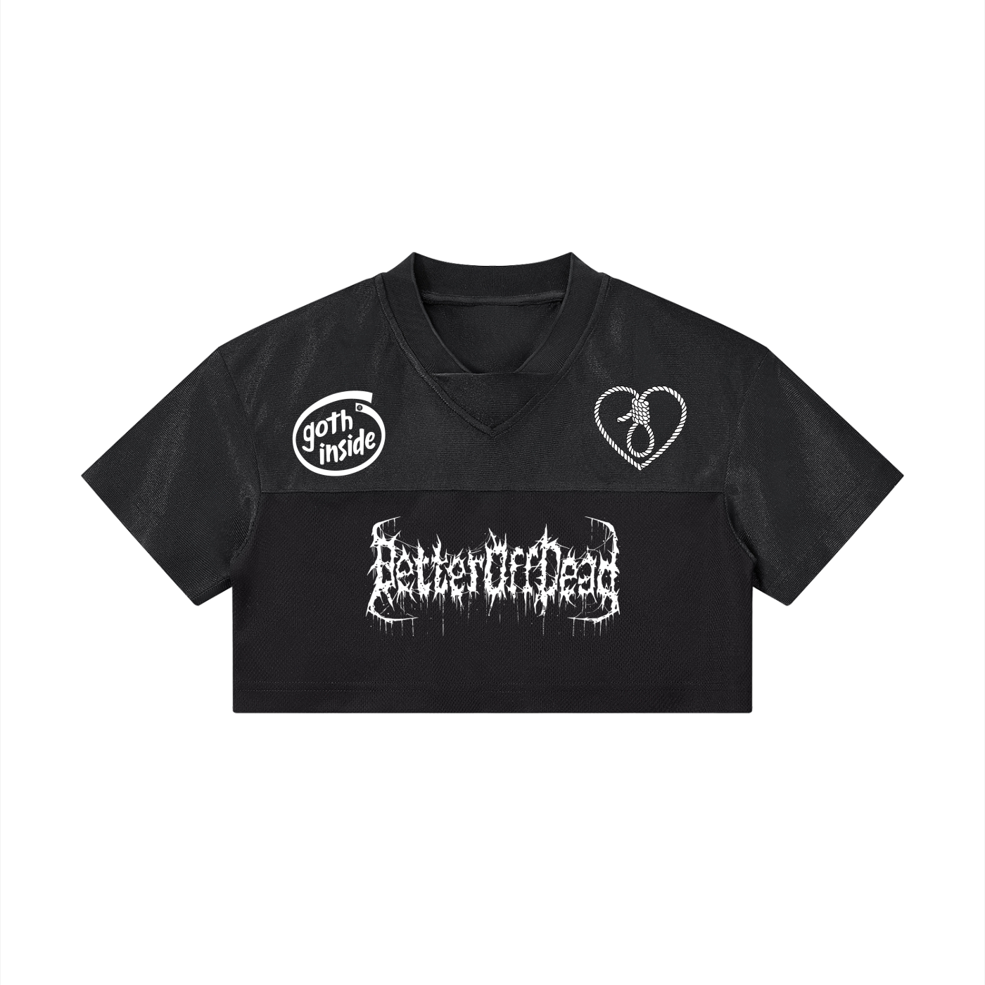 Dead Cropped Paneled V-Neck Jersey