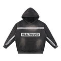 Health Goth Sun Fade Contrast Tape Fleece Hoodie