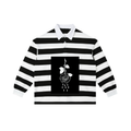 Rose Color Block Stripe Polo Shirt