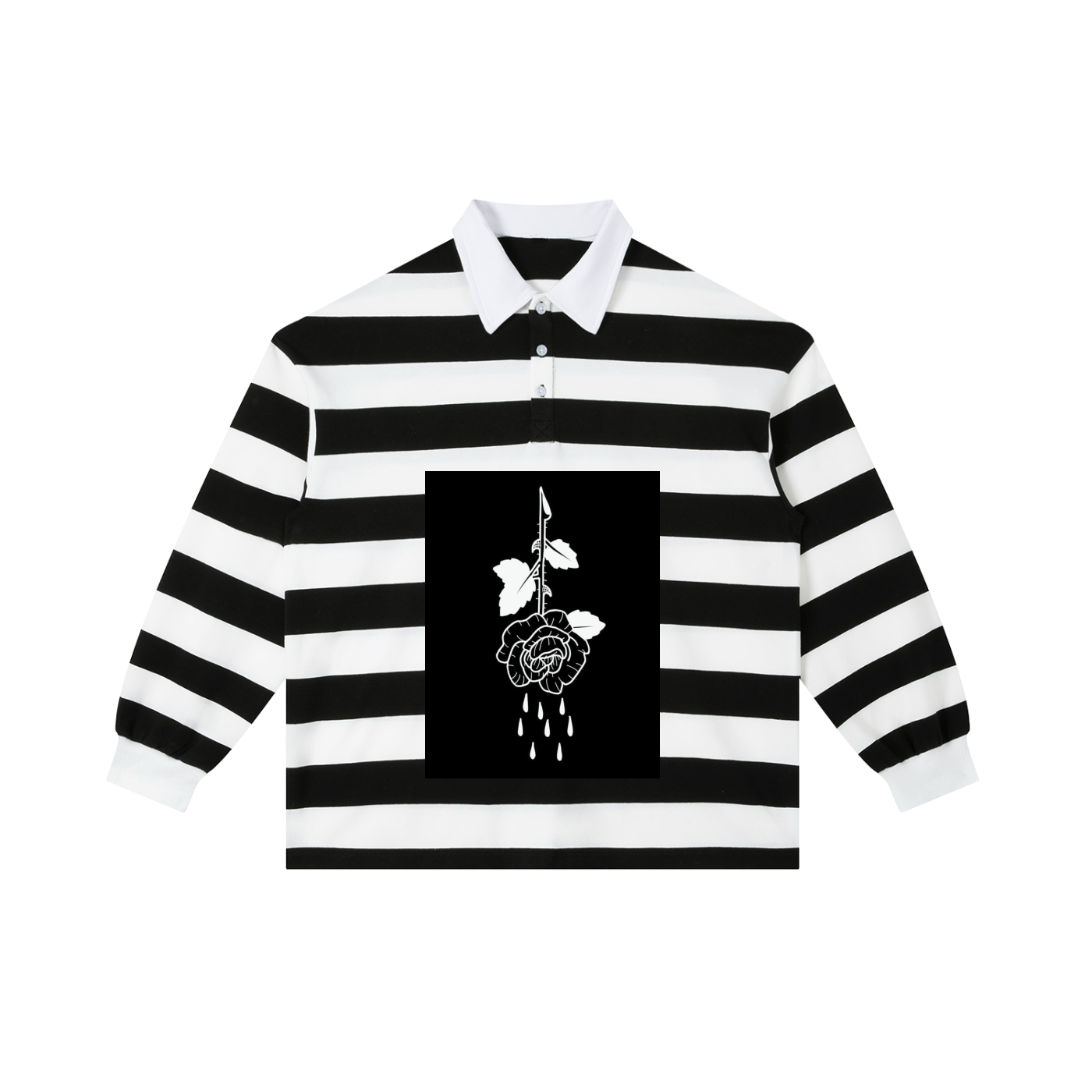 Rose Color Block Stripe Polo Shirt