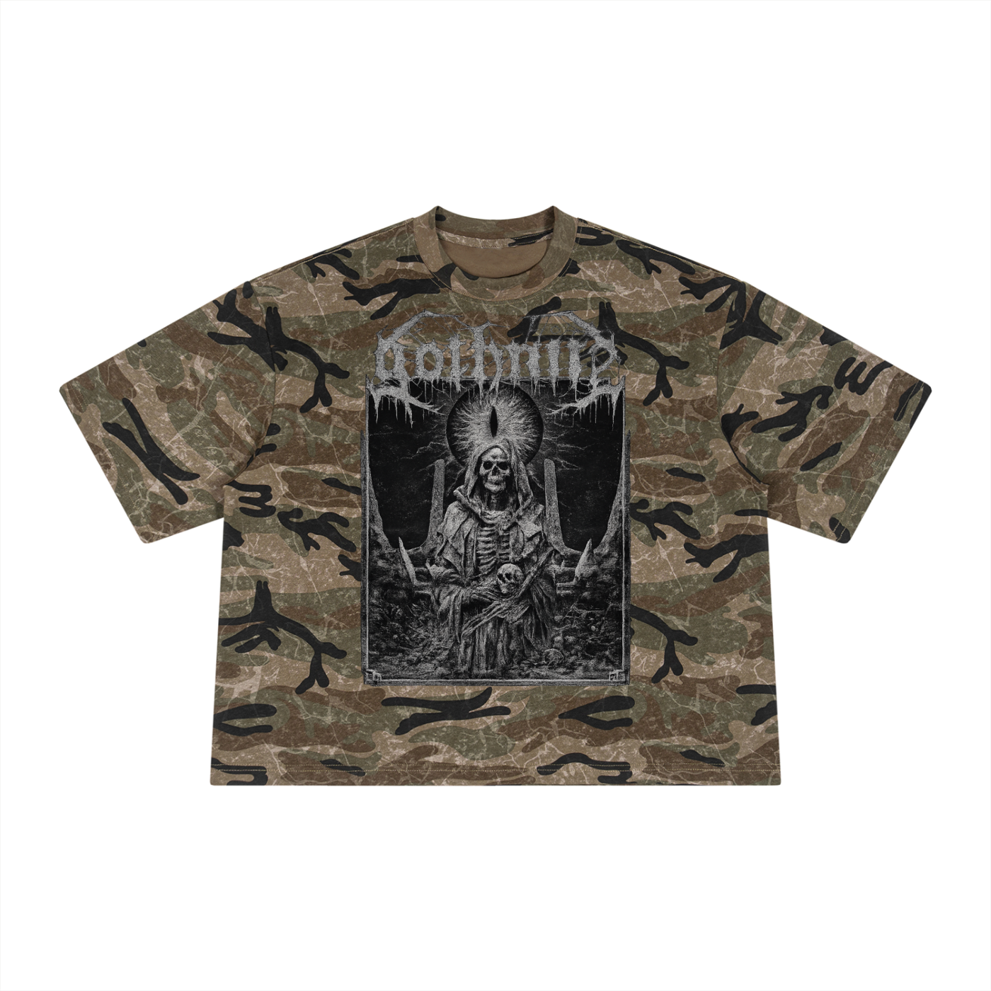 Goth Nite Unisex Boxy Camo Print T-Shirt