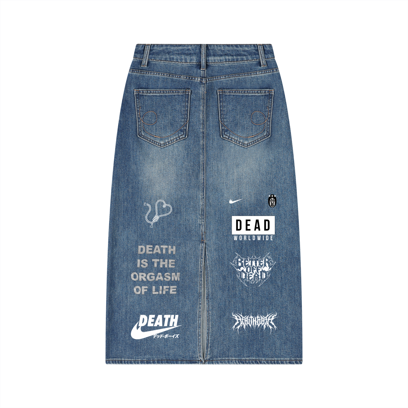 Health goth Women’s Vintage Wash Denim Skirt